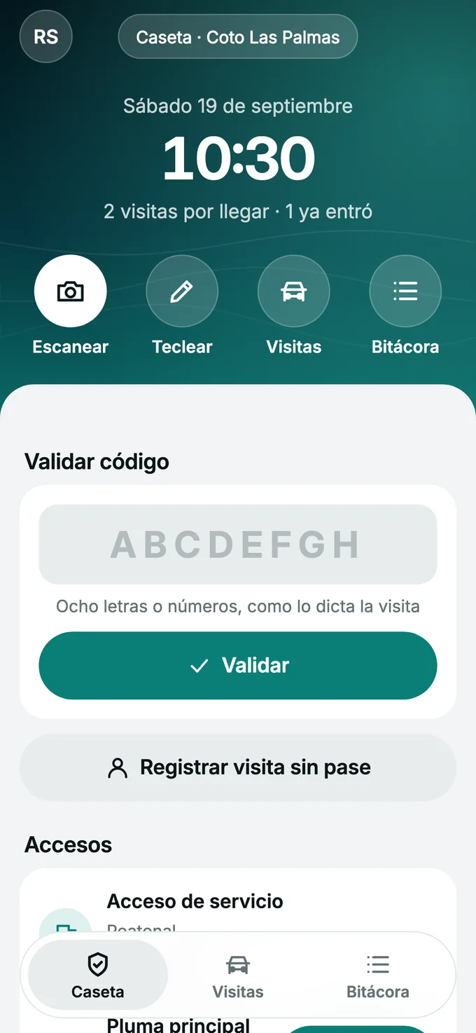 Caseta con validación de código
